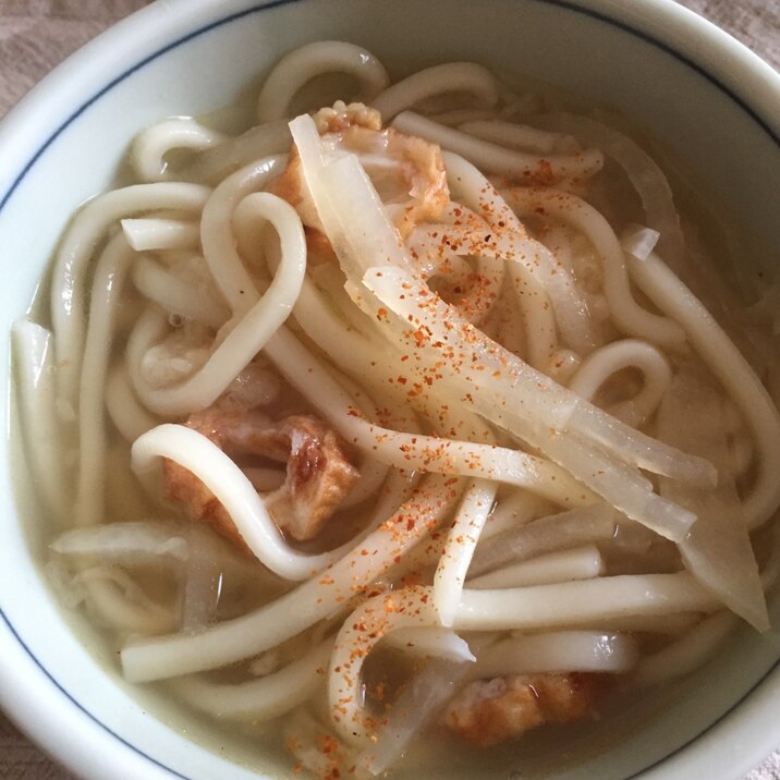 ちくわと大根の一味たっぷりピリ辛うどん